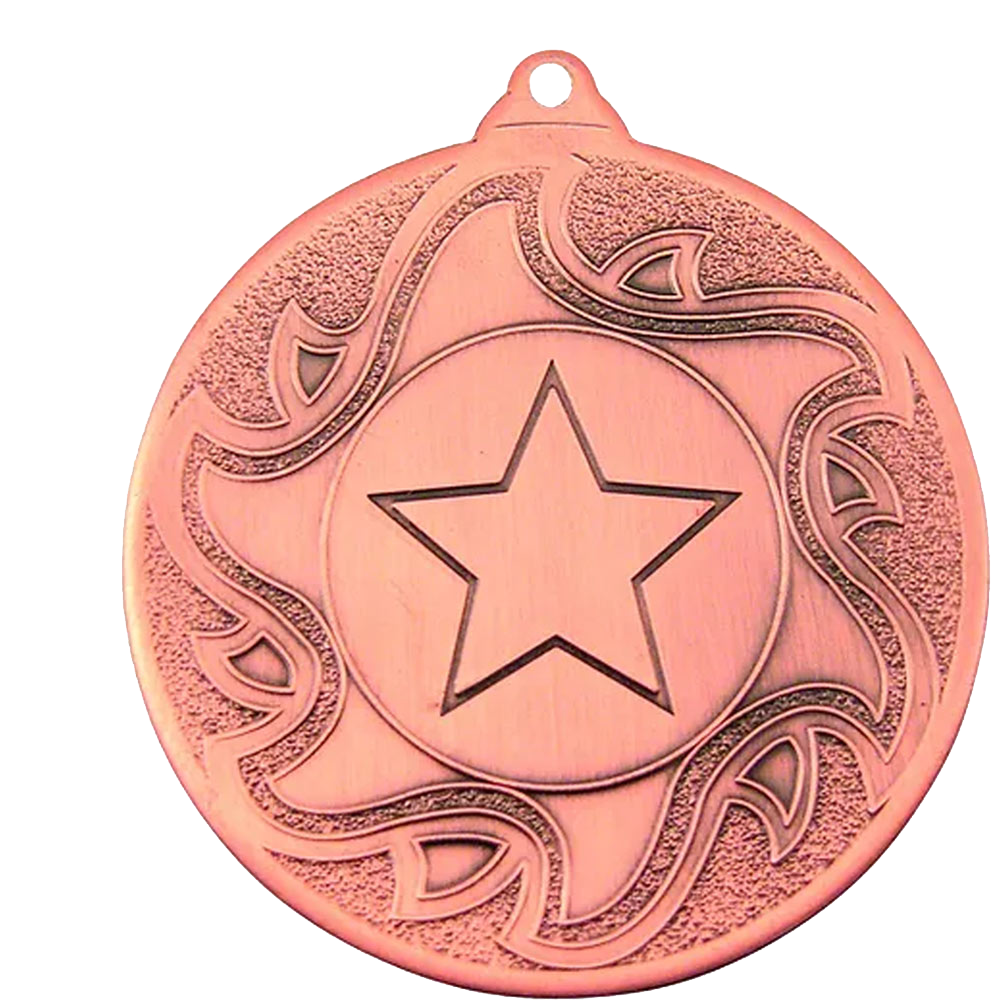 The Glossy Domed 50mm Sunshine Design Medals on Ribbons