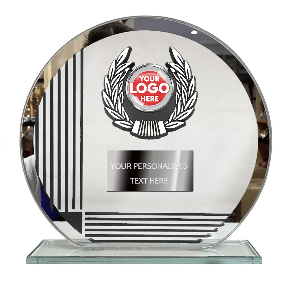 DP Glass Award with Black Stripes (T3664/5) BW Trophies