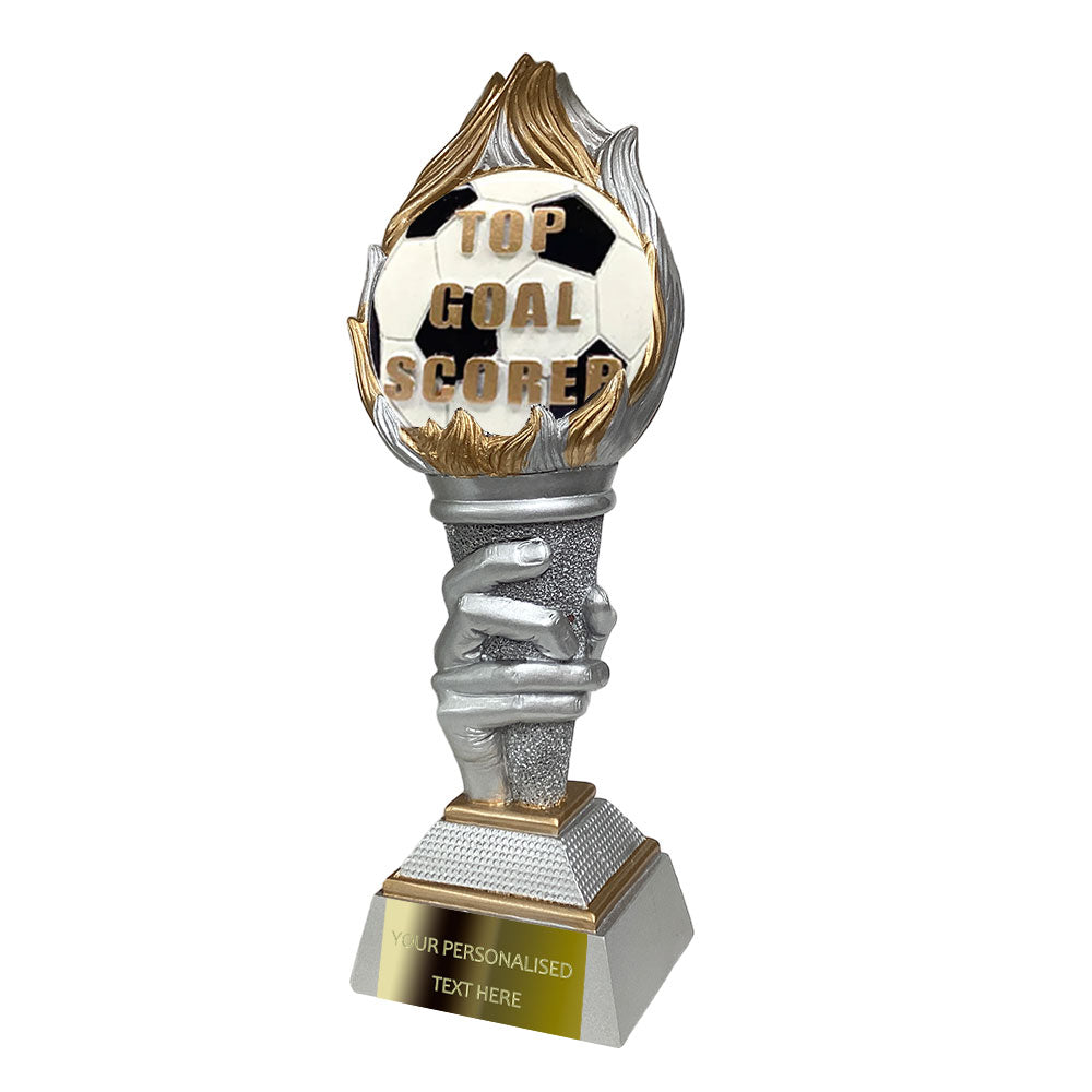 Silver&Gold Football Torch Resin Award with Disc Insert of your Choice (FG125) BW Trophies