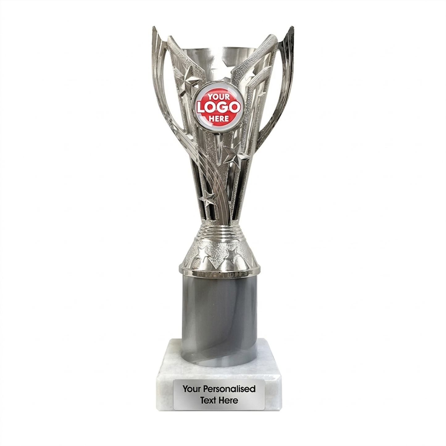 Silver Star Trophy with Handles on Marble Base (JR34TYC87B/C)