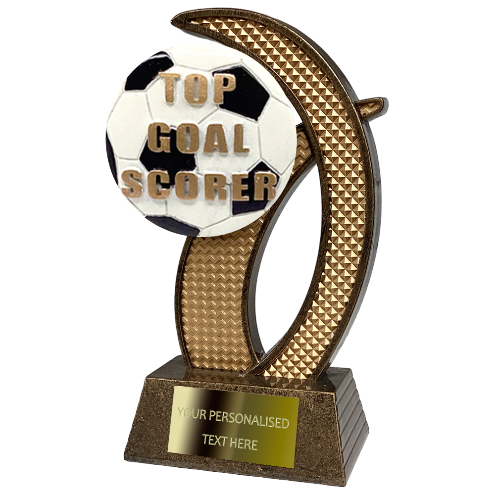 Gold Resin Award (WP01B) with Embossed Football Design Disc