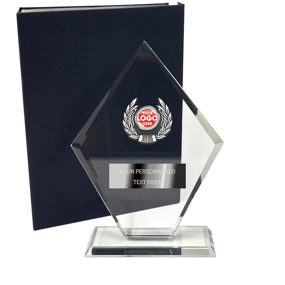 Stunning Kite-shape Glass Award (W391/2/3) BW Trophies