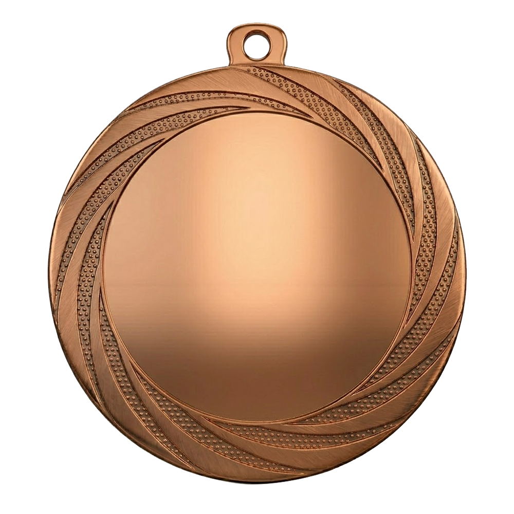 70mm Whirl Budget Medal with Flat Logo Centre BW Trophies