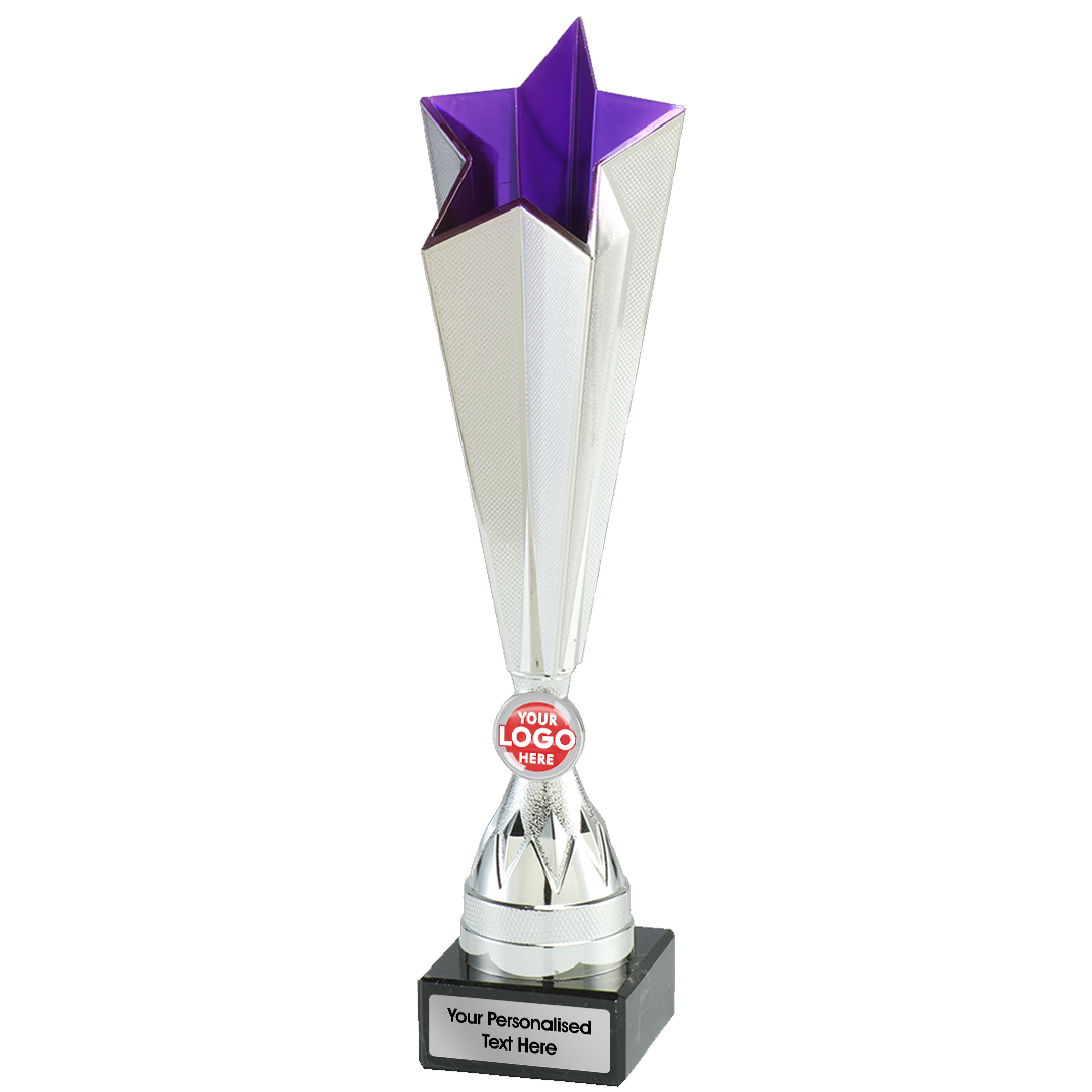 Silver & Purple Multi-purpose Star-Shaped Trophy (X771.55) BW Trophies