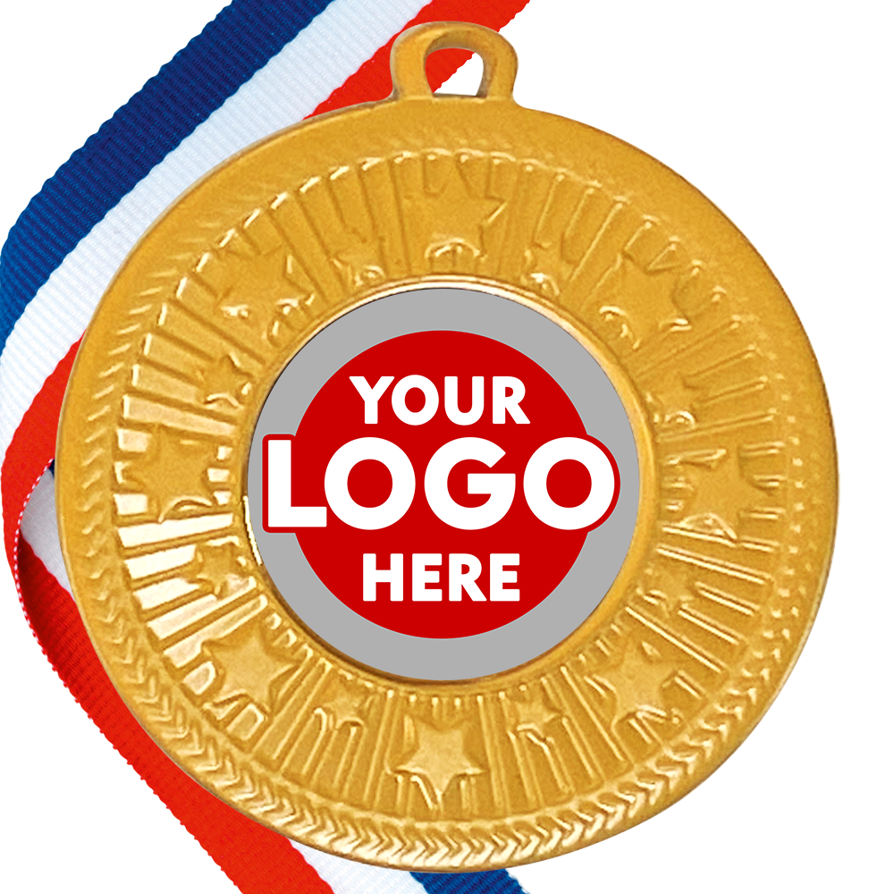 Unique Orange Medal with your Personalised Logo