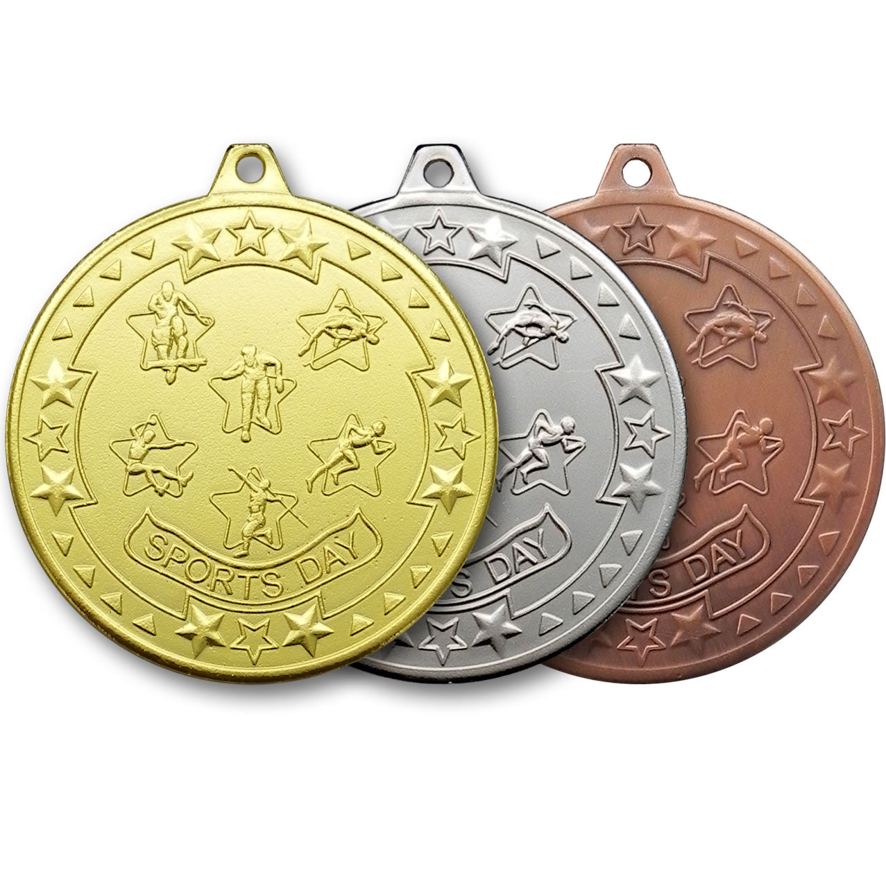 50mm Embossed Sports Day Medal BW Trophies