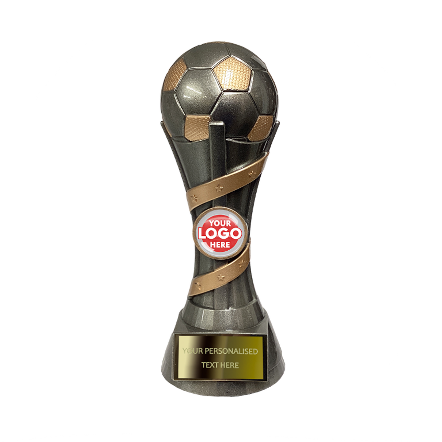IO - Football Silver and Gold Trophy with Stars Decoration (FP04A) BW Trophies