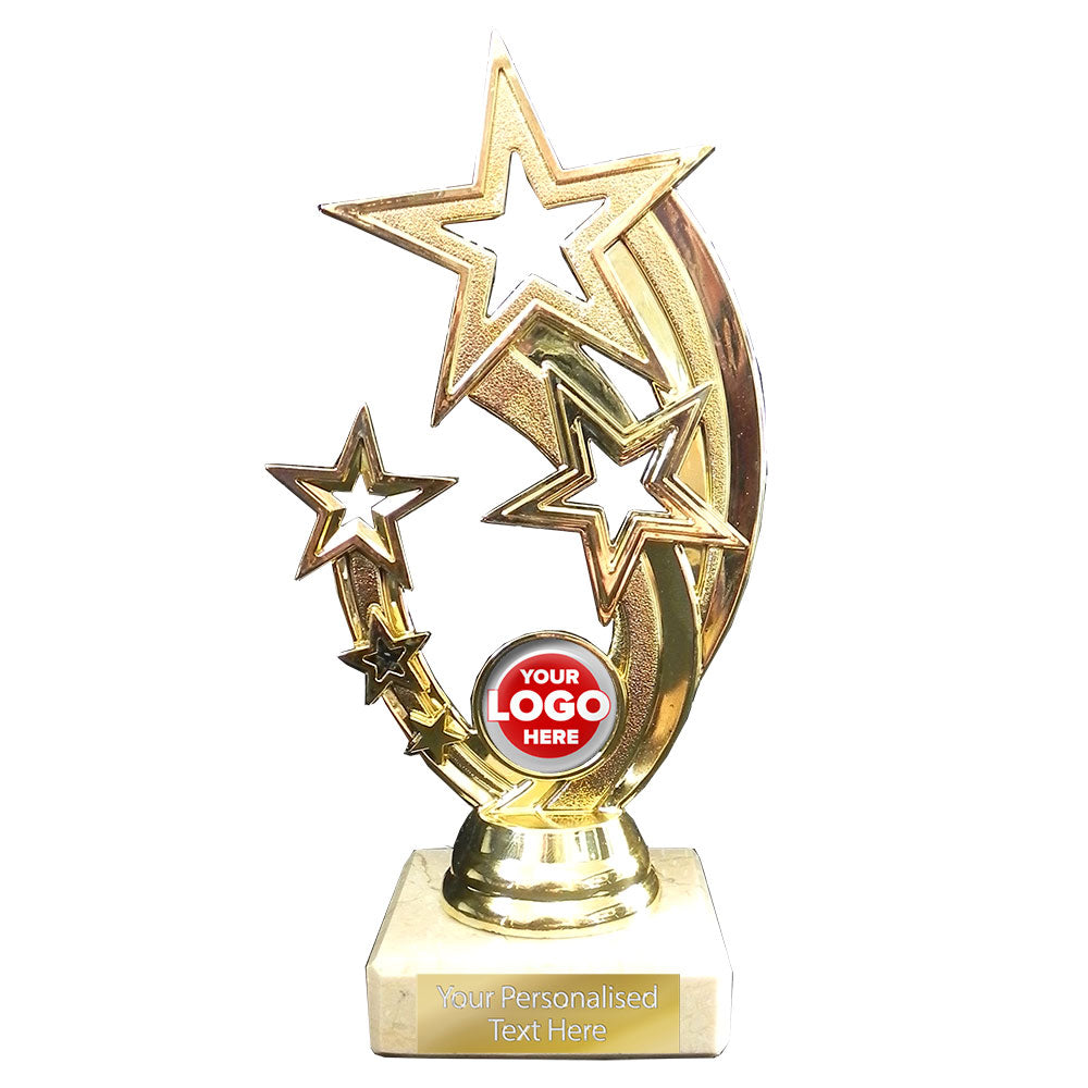 Gold Stars Cut-Out Fancy Top Award | 2110A BW Trophies