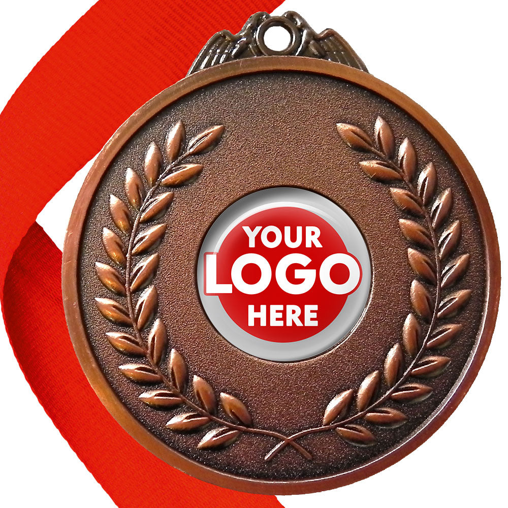 65mm Antique Laurel Wreath Medal On A Ribbon (MJ1065) BW Trophies