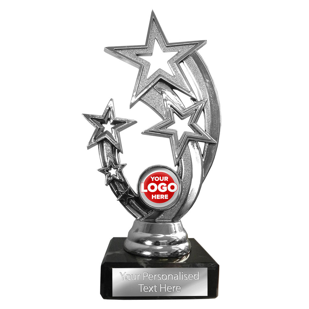 Silver Stars Cut-Out Fancy Top Award | 2111A BW Trophies