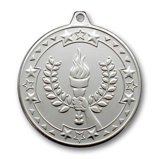 50mm Embossed Sports Day Torch Medal BW Trophies