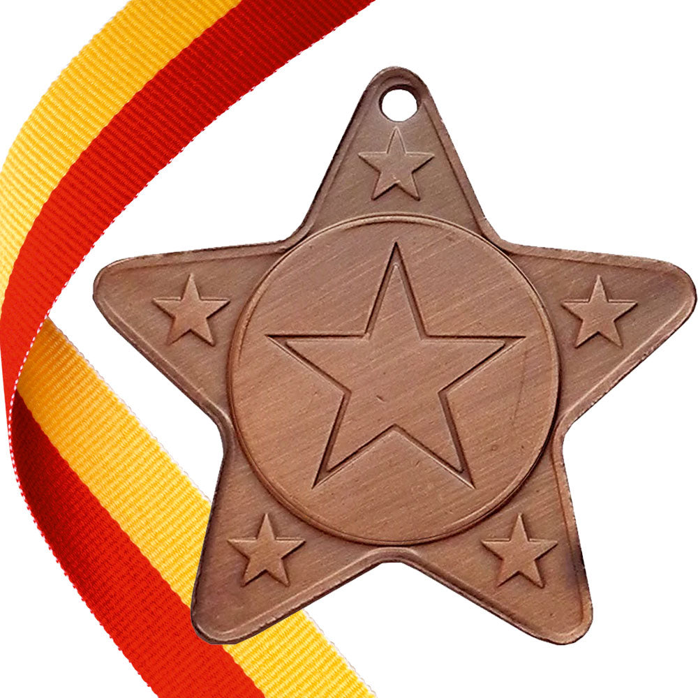 The Original - Star Shape Medal on a Ribbon (TT) BW Trophies