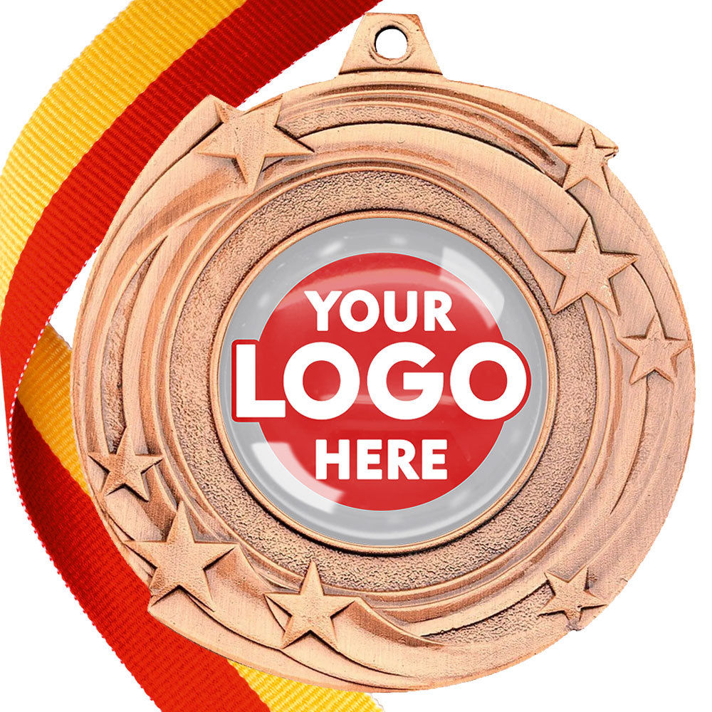 The Glossy Gel 50mm Orbital Medal on a Ribbon MINIMUM ORDER 100