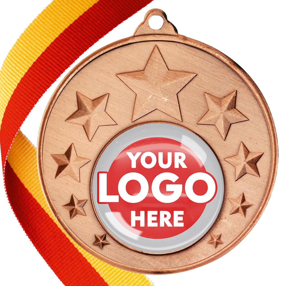 50mm Multi Star Medal on a Ribbon BW Trophies