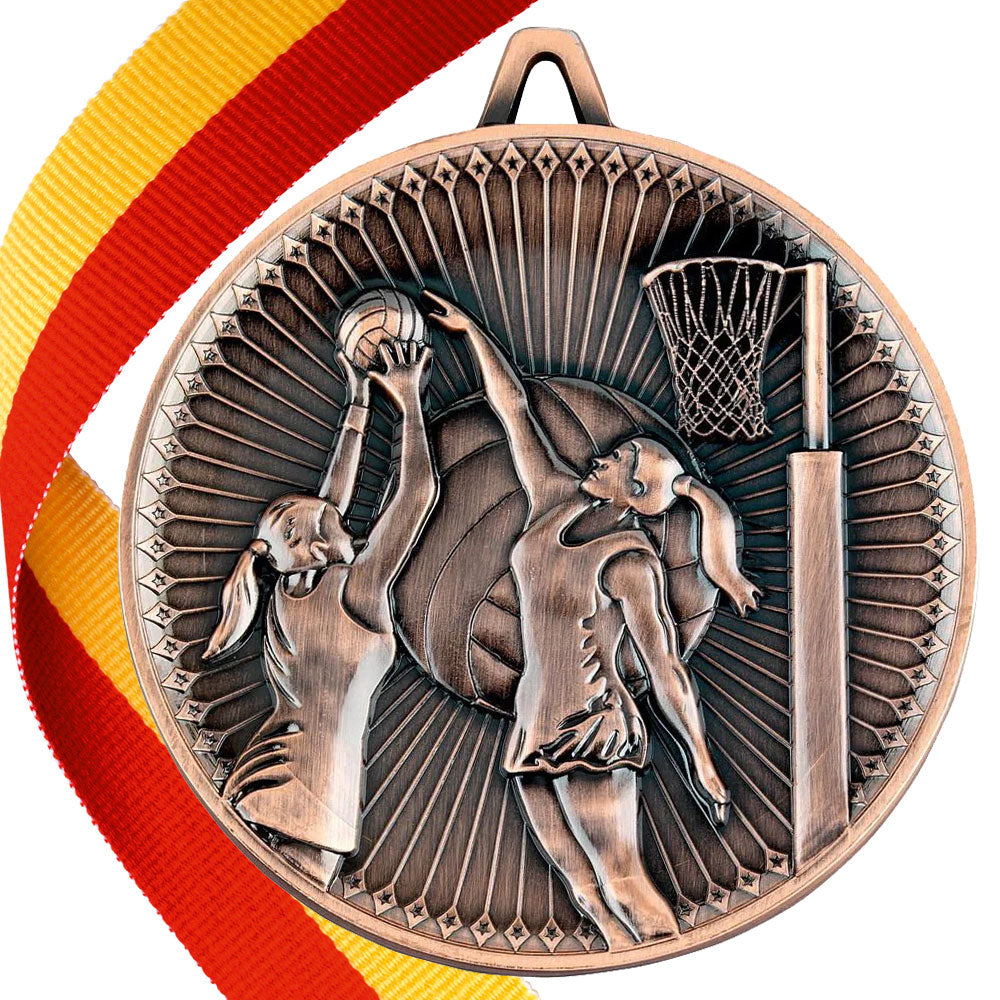 Netball Antique 60mm Medal BW Trophies