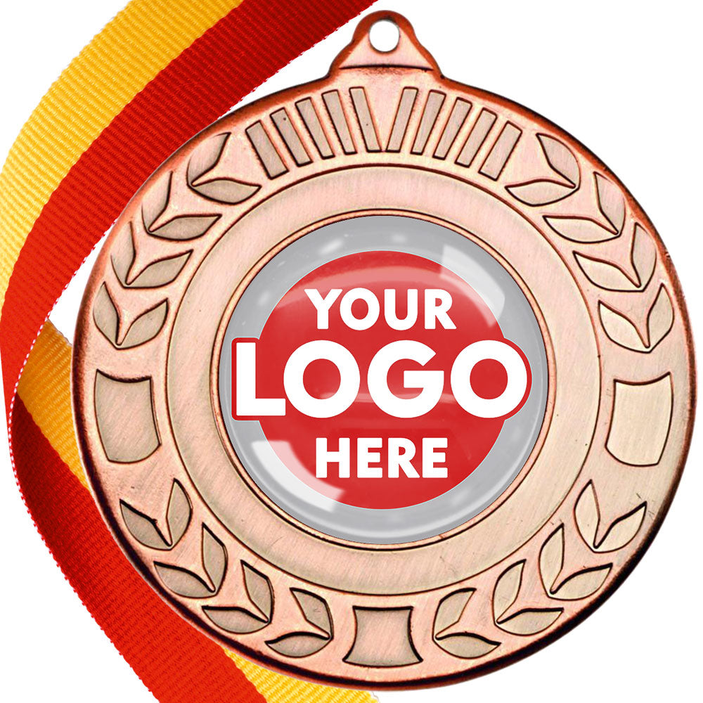 50mm Original Laurel Medal on a Ribbon BW Trophies