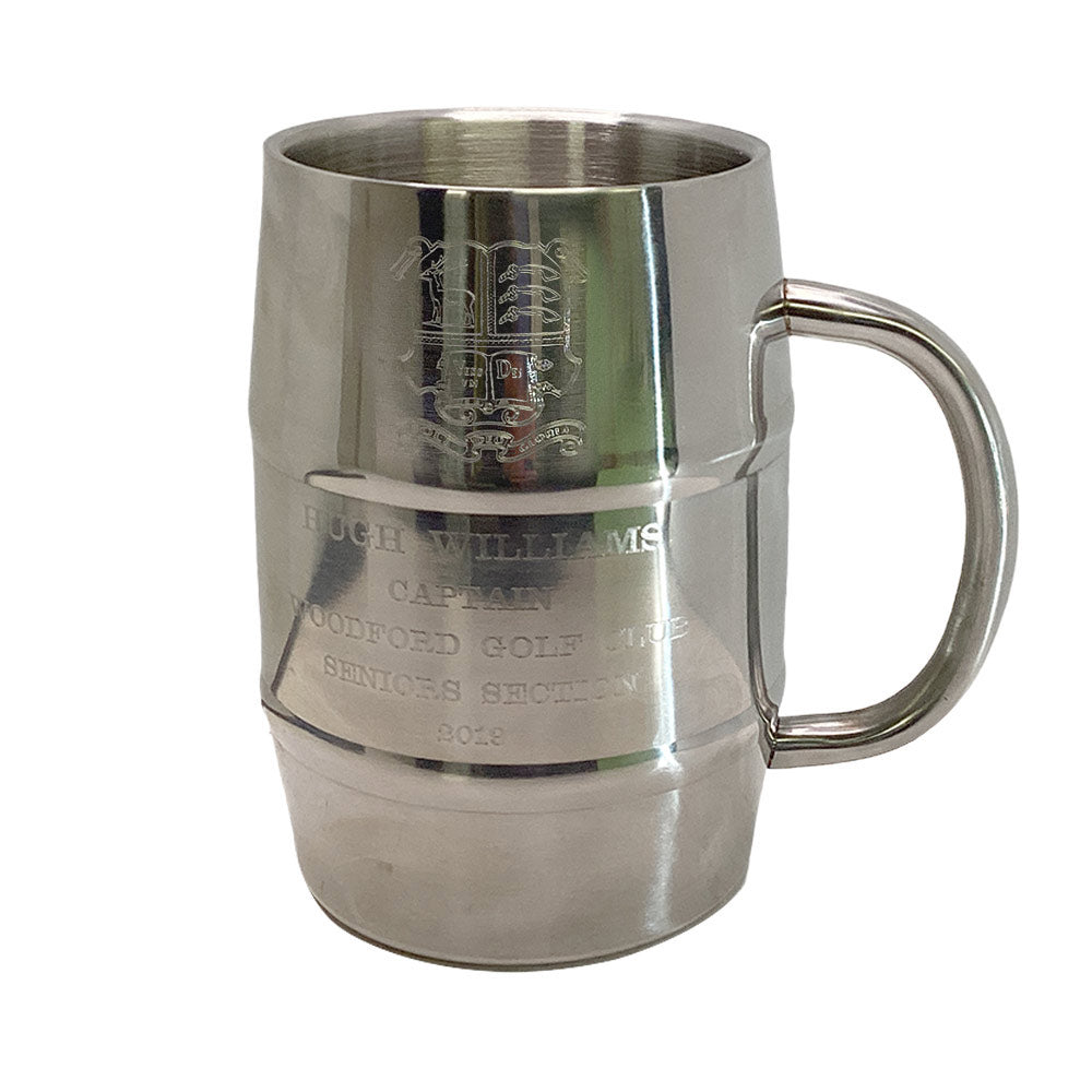 Stainless Steel Silver Barrel Tankard