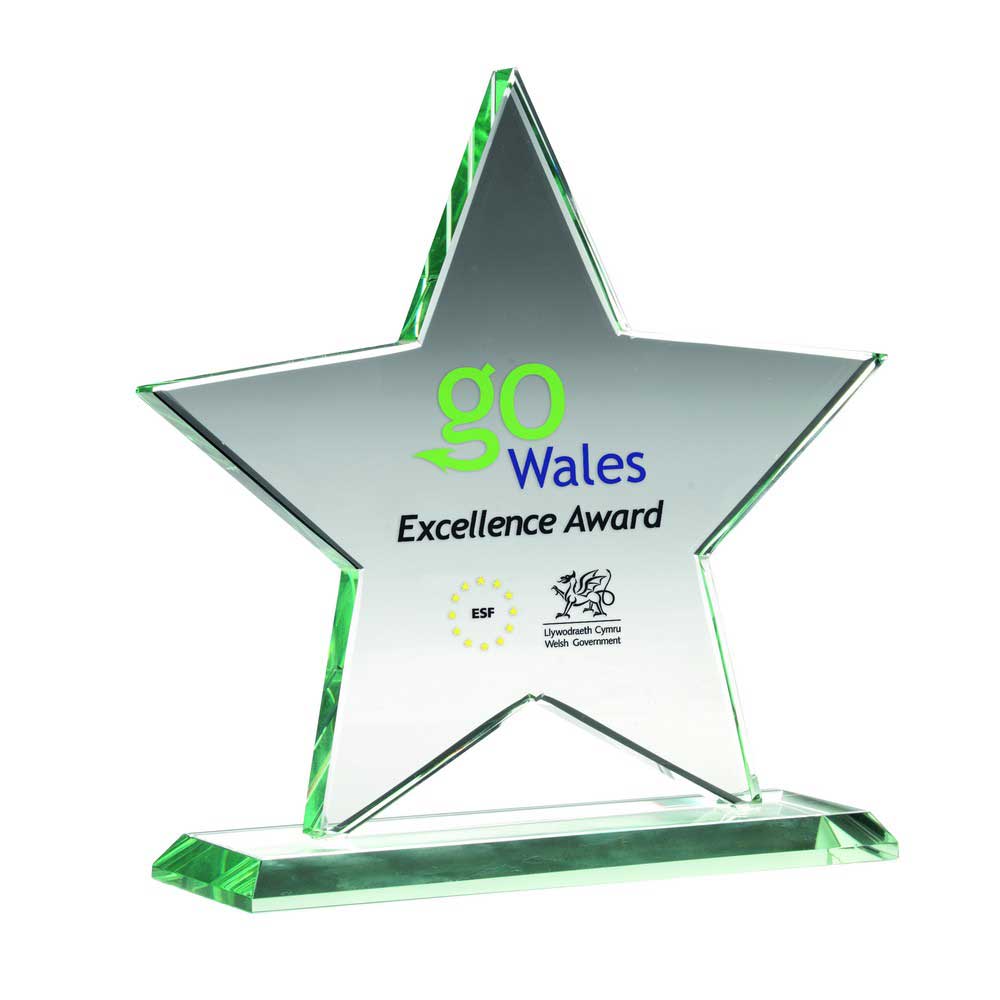 Star Shaped Standard Jade Glass (KG6A/B/C) BW Trophies