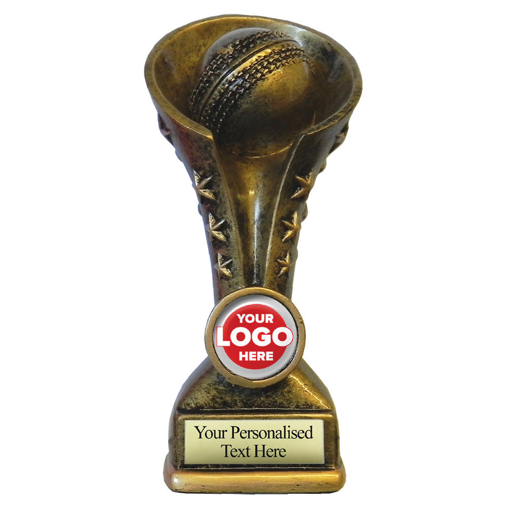 Gold Cricket Ball Resin Cone Trophy (3 sizes)
