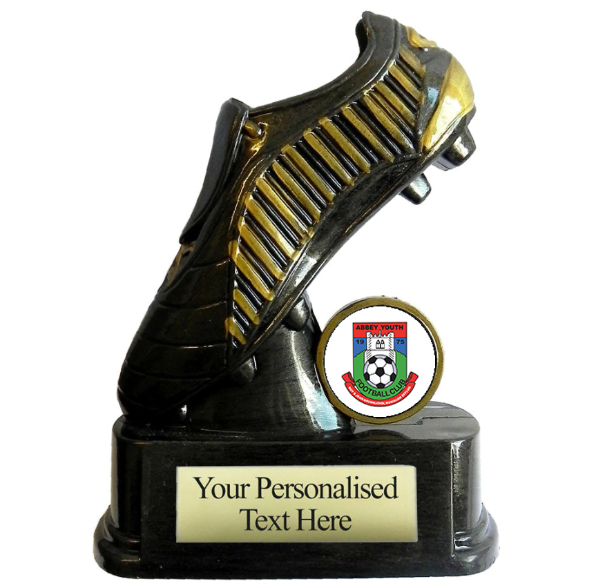 Black/Gold Angled Football Boot (HP00322A) BW Trophies