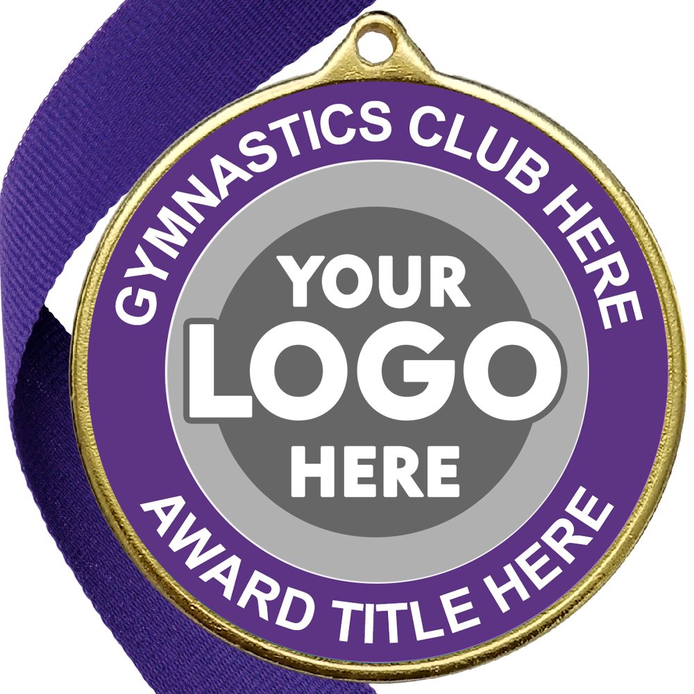 Gymnastics Awards Medal - PURPLE BW Trophies