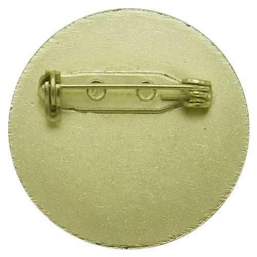 Personalised Steel Pin Badge with Domed Insert (Gold or Silver) - 30mm