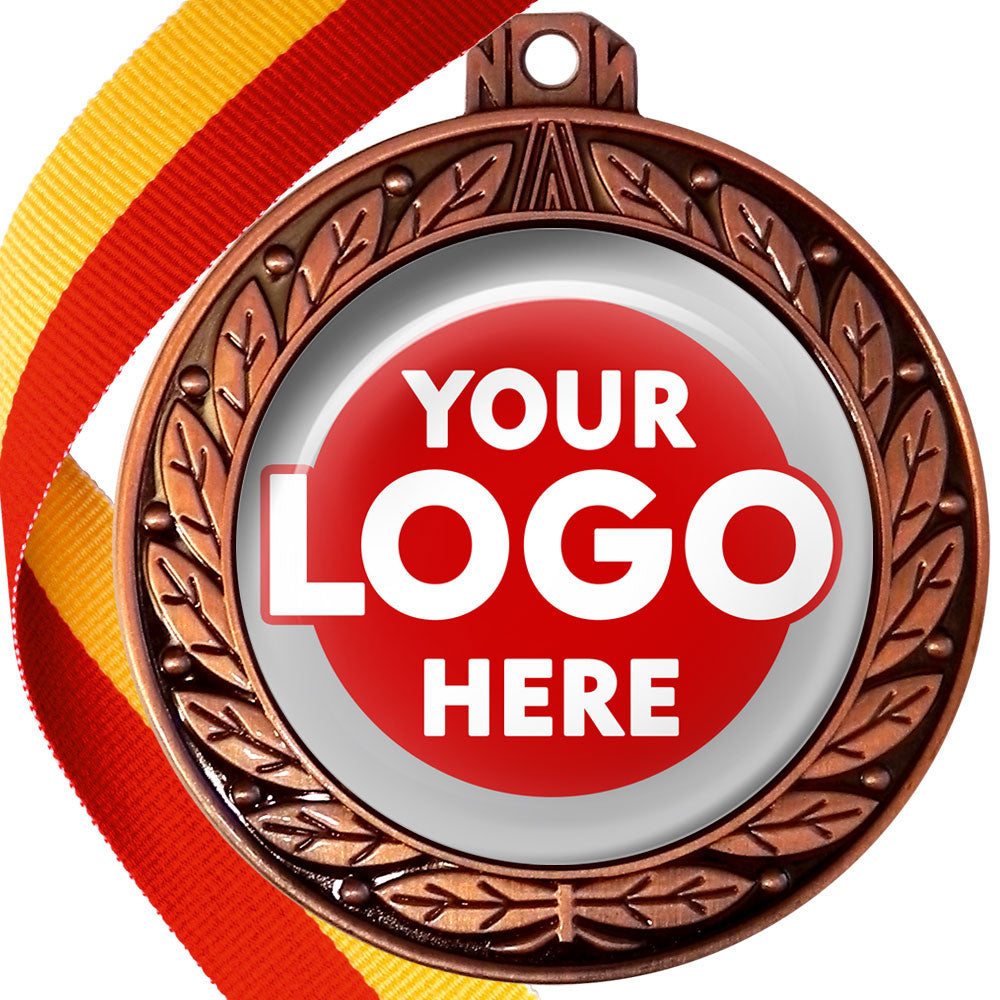 70mm Deluxe Antique Medal on a Ribbon (Laurel Leaf) MJ1070 BW Trophies
