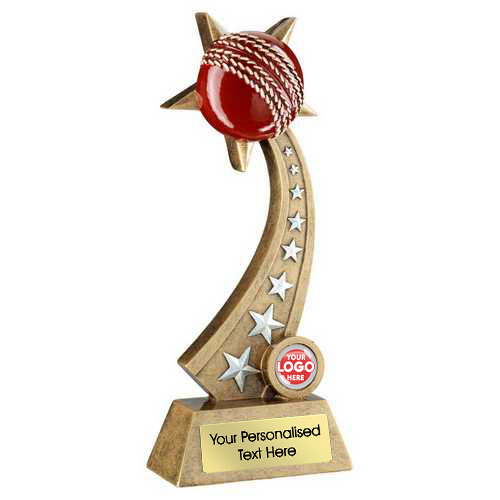 Personalised Cricket Ball Star Tower Trophy