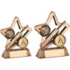 Personalised Cricket Star Trophy with Bat and Ball