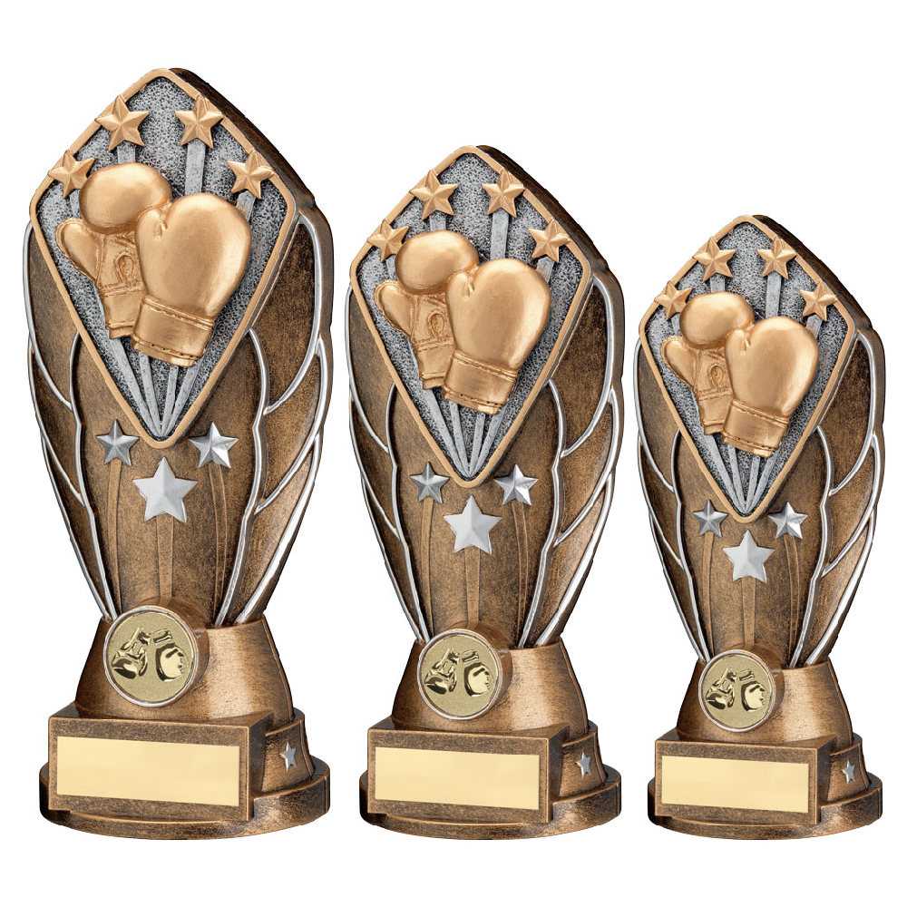Personalised Boxing Gloves Tower Trophy with Club Logo