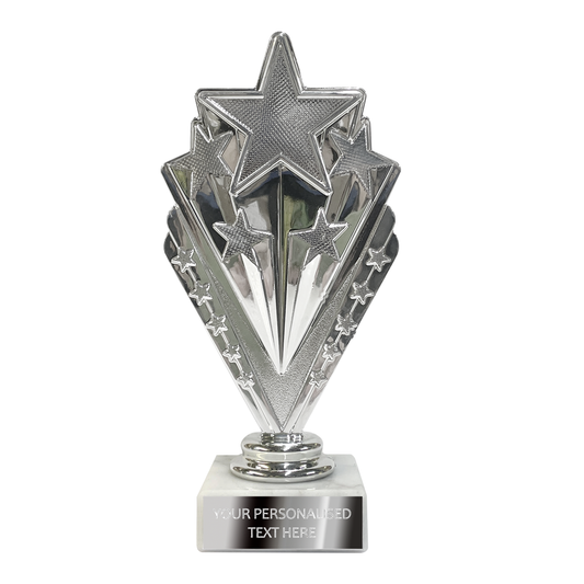 Silver Star Trophy on Marble Stand (1105B)