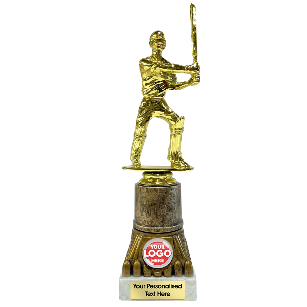 Golden Batter Trophy Award on Bronze and Marble Stand (1156A/B/C)