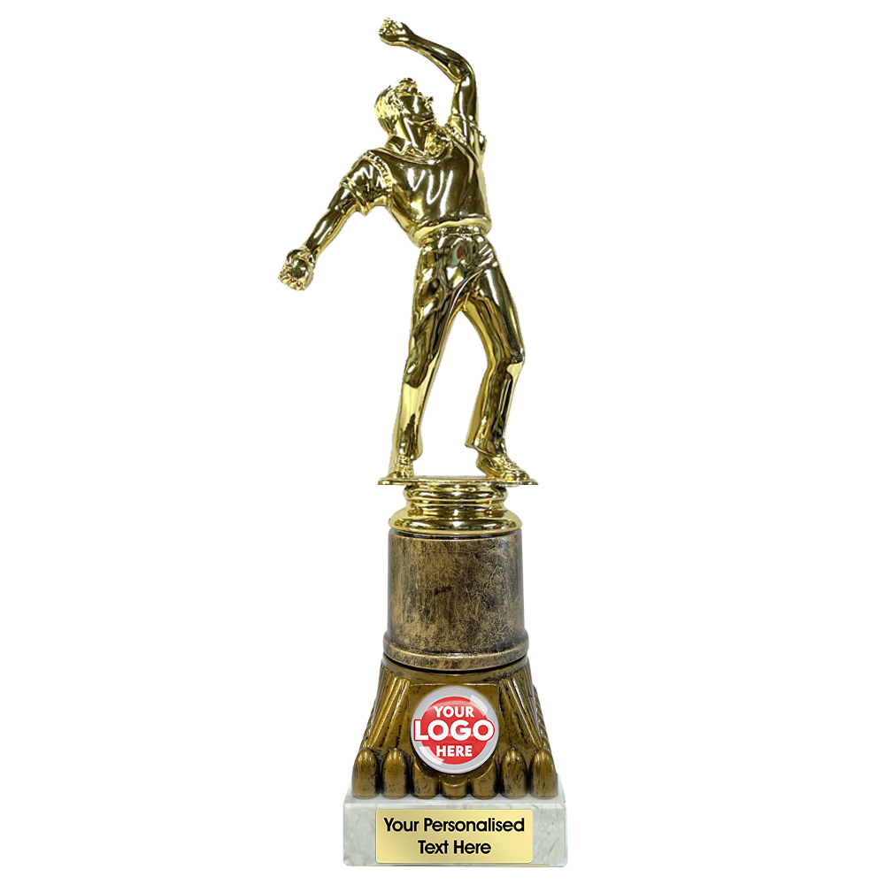 Golden Bowler Trophy Award on Bronze and Marble Stand (1156A/B/C)