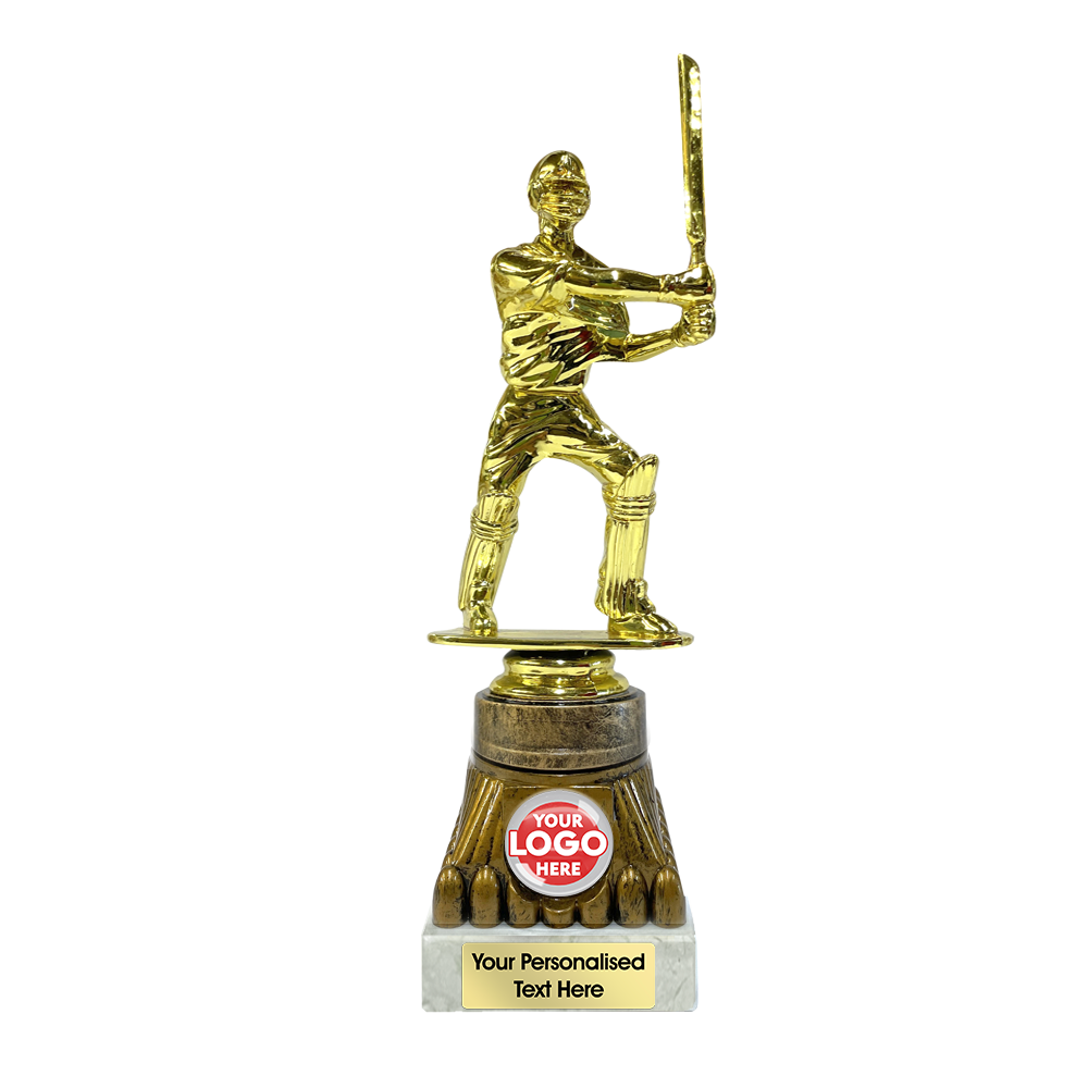 Golden Batter Trophy Award on Bronze and Marble Stand (1156A/B/C)