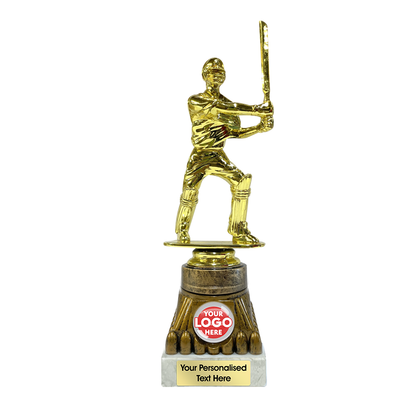Golden Batter Trophy Award on Bronze and Marble Stand (1156A/B/C)