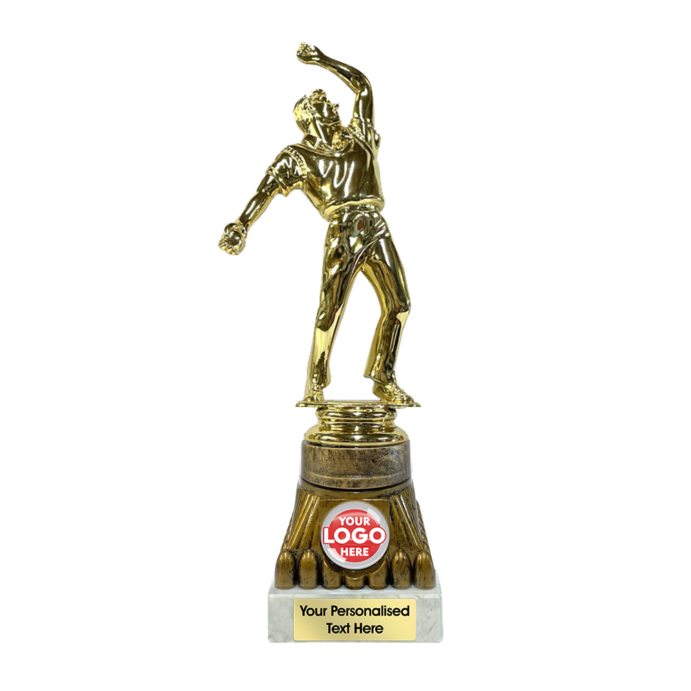 Golden Bowler Trophy Award on Bronze and Marble Stand (1156A/B/C)