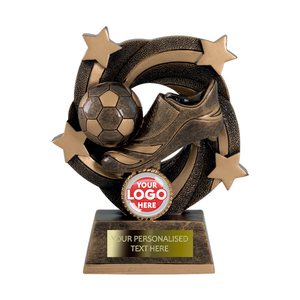 Boot & Ball Trophy Award with Star Design in Bronze (RFTY1350/55/60AGG)
