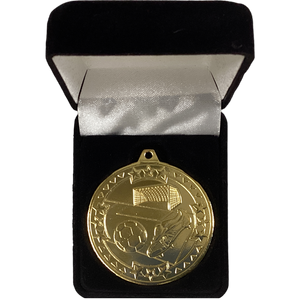Football Medal in Black Velvet Presentation Box