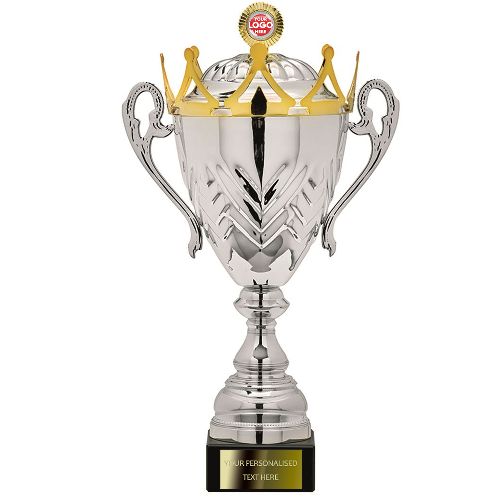 Royal Silver Trophy Cup with Golden Crown (2015A) BW Trophies