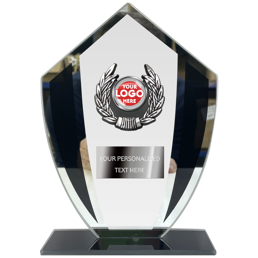 Shield-shaped Glass Shield Award Trophy (2057-1)