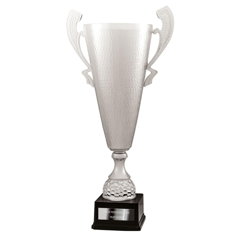 Extra Large Coned Silver Metal Cup with Handles (2097B/C/D/E)