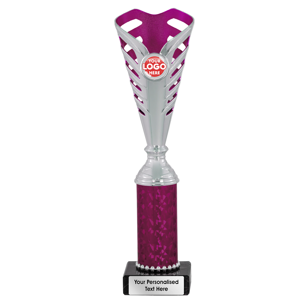 Cone-shaped Silver & Purple Trophy (2395A/B/C/D)