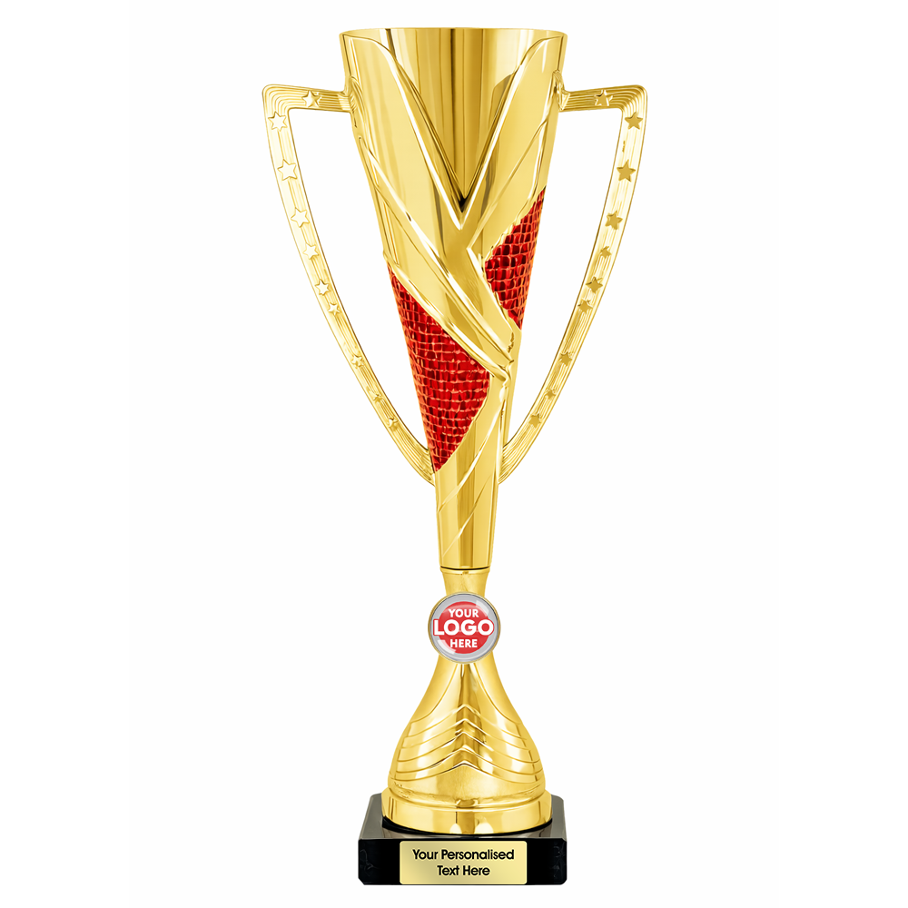 Gold & Red Cone Trophy with Star Handles (2414A/B/C/D)