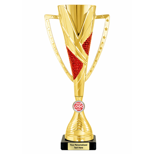 Gold & Red Cone Trophy with Star Handles (2414A/B/C/D)