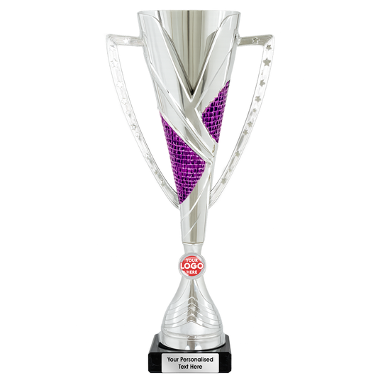 Silver & Purple Cone Trophy with Star Handles (2417A/B/C/D)