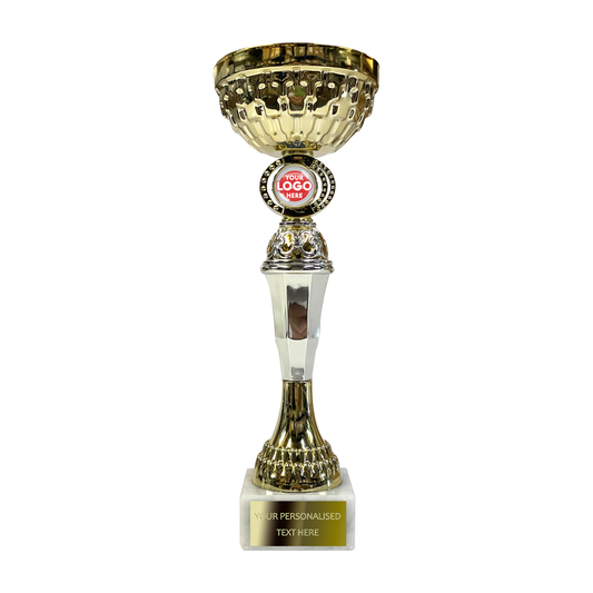 Stylish Golden Cup on White Marble Base (345B)
