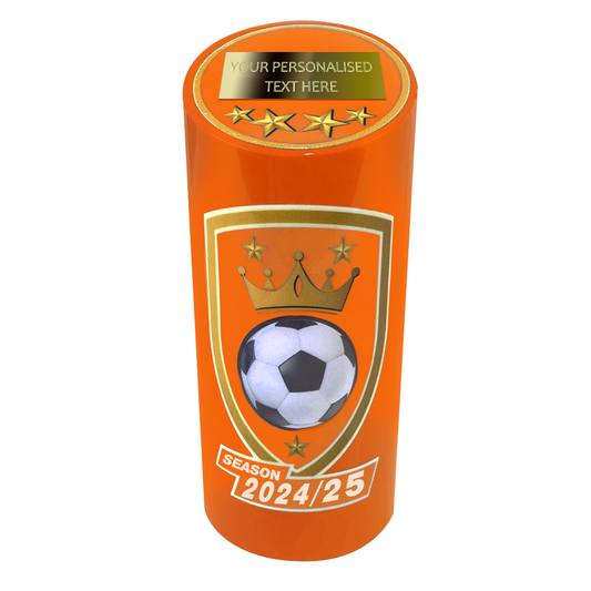 Orange Football Cylindrical Multicolour Trophy 4000D