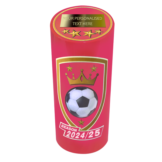 Pink Football Cylindrical Multicolour Trophy 4000F BW Trophies