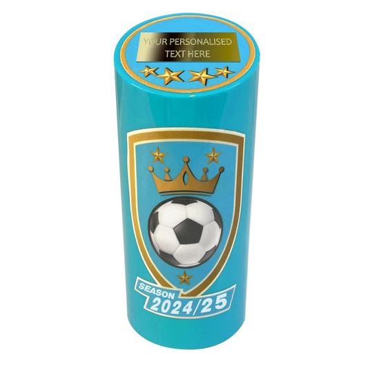 Blue Football Cylindrical Multicolour Trophy 4000H