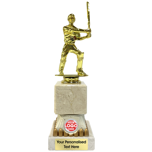 Golden Batsman/Bowler Trophy Award on heavy Marble Stand (899A)